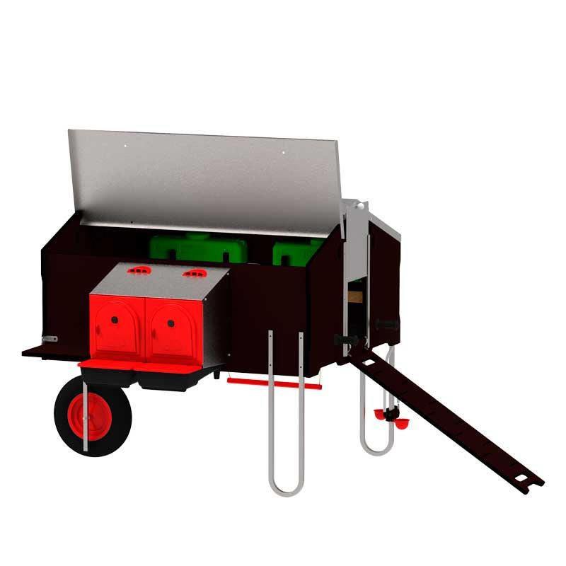 Gallinero móvil Mobile Chicken Coop. "Free-Range" 1X1.2M + Wheel Kit