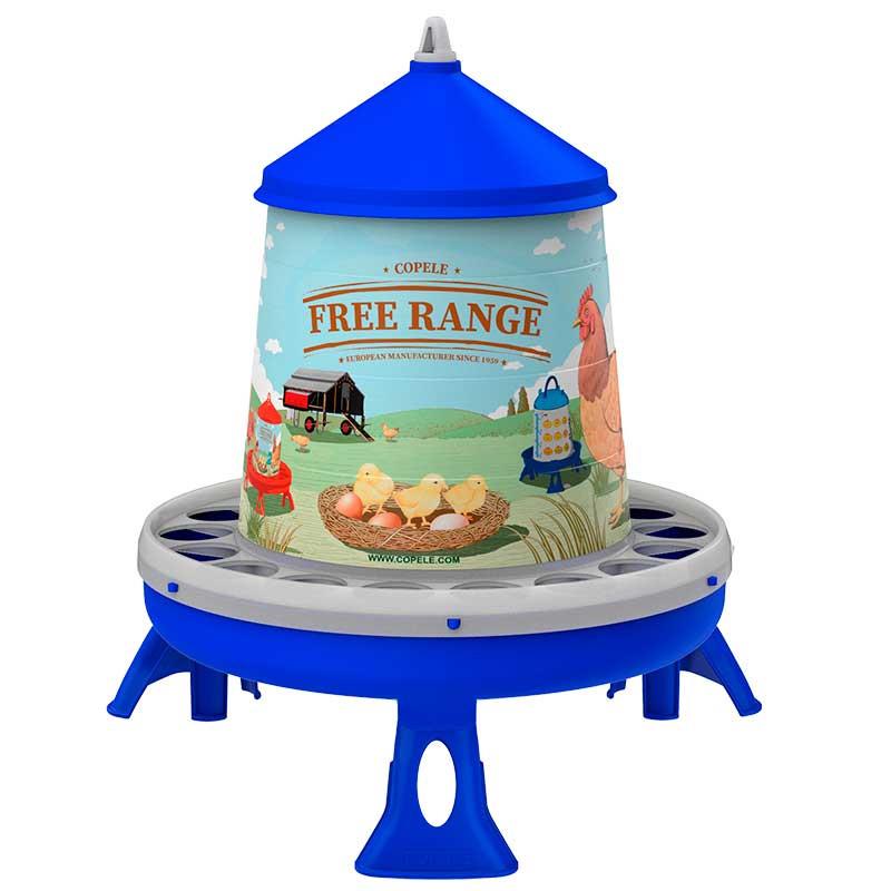 Poultry Feeder withLegs "Free-Range" 4KG - Blue