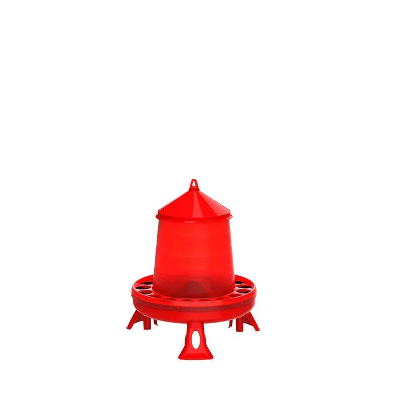 Plastic Poultry Hopper with Legs Red - 2KG