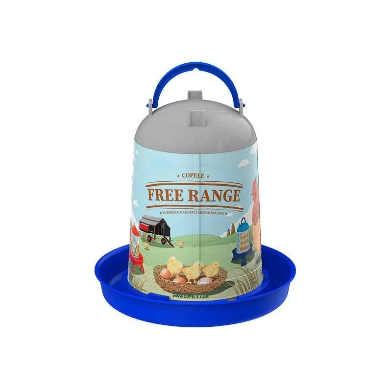 Eco Recycled Poultry Drinker "Free-Range" 5L - Blue