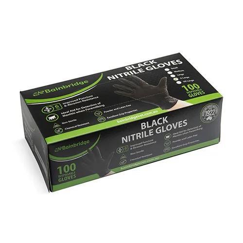 Black Nitrile Gloves - Large