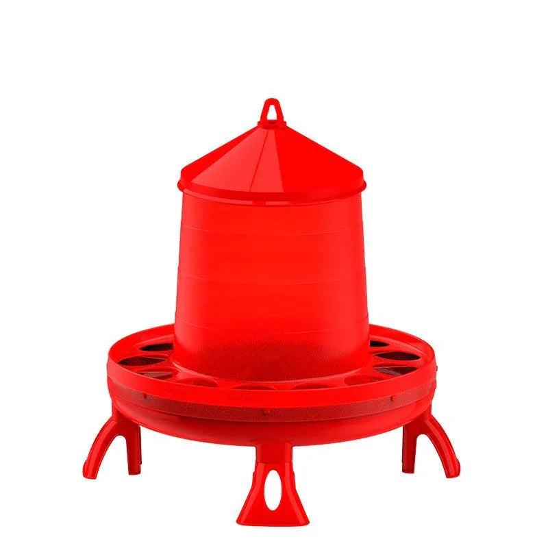 Plastic Poultry Hopper with Legs Red - 12KG