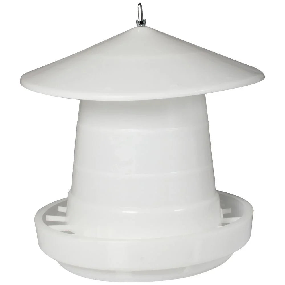 Hanging Poultry Feeder with Cover - Crown Suspension 15kg