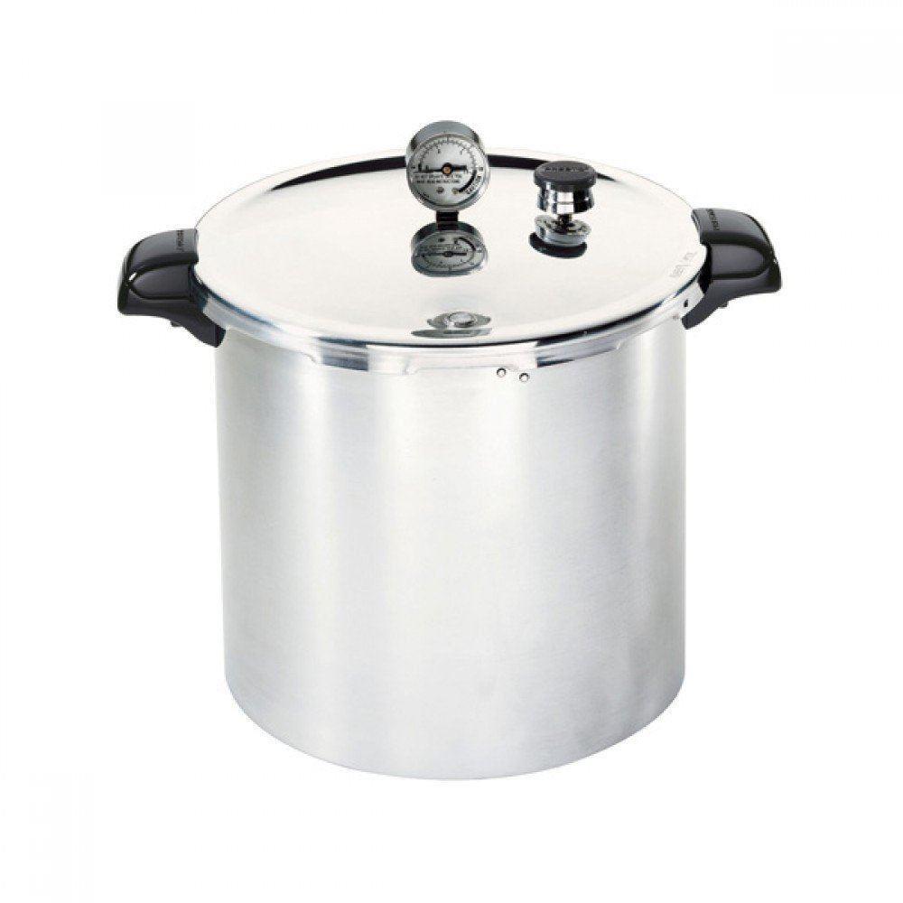Presto Canner Starter Kit with Presto 23-Quart Induction Stovetop Pressure Canner with Dial Gauge & 3-Piece Regulator — Stainless Steel Base, Canning Accessories Kit, Spare Gasket and Canning Rack