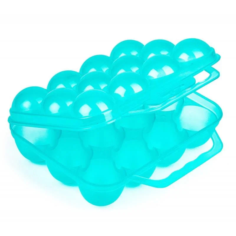 Egg Box With Handle Turquoise Translucent