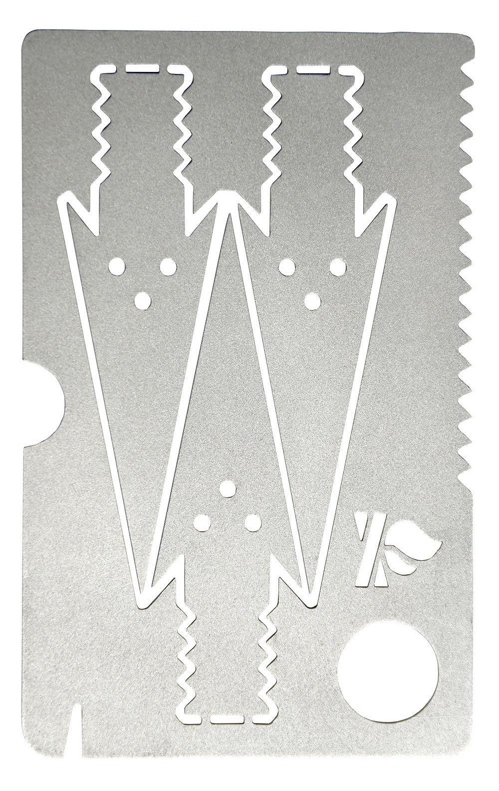Survival Card with Arrows, Knife and Saw Blade