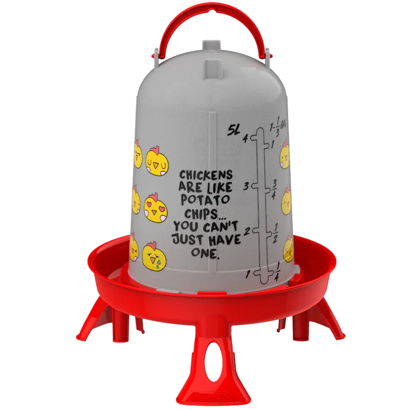 Poultry Drinker with Legs "Chips" 5L - Red