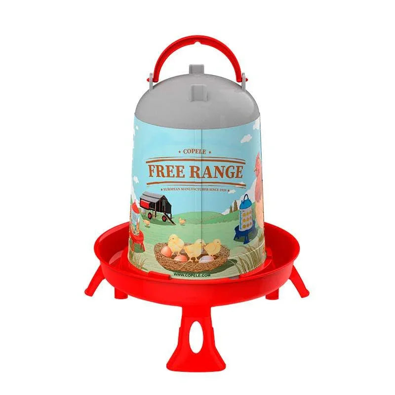 Eco Poultry Drinker "Free-Range" with Legs 5L - Red