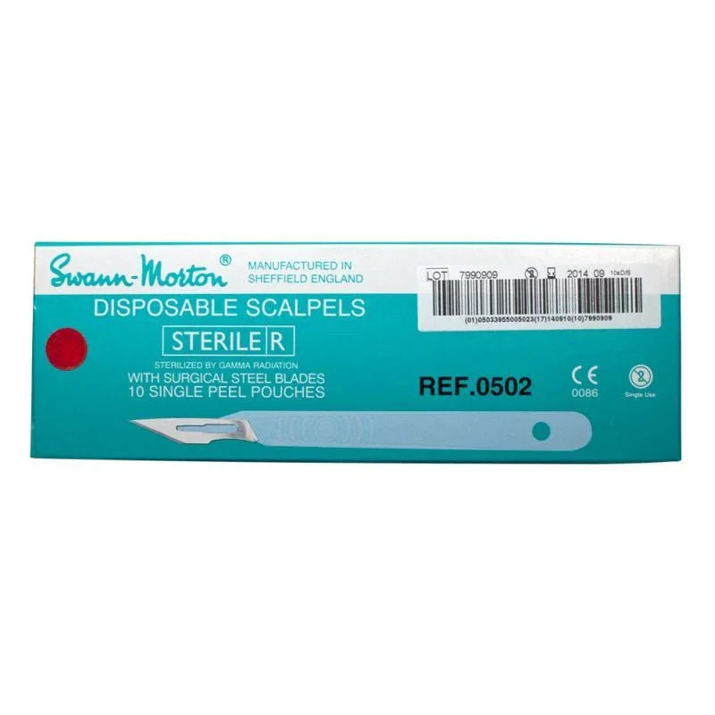 Scalpels Disposable with Plastic Handle Swann Morton 10 pack