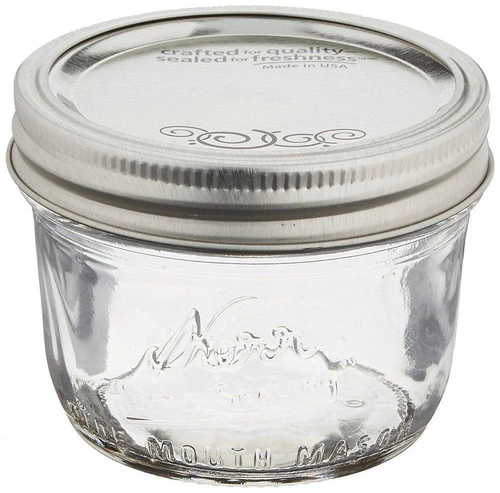 12 x Half Pint Wide Mouth Jars and Lids Kerr