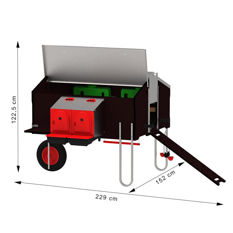 Chicken Caravan "Free-Range" 1X1.2M + Wheel Kit