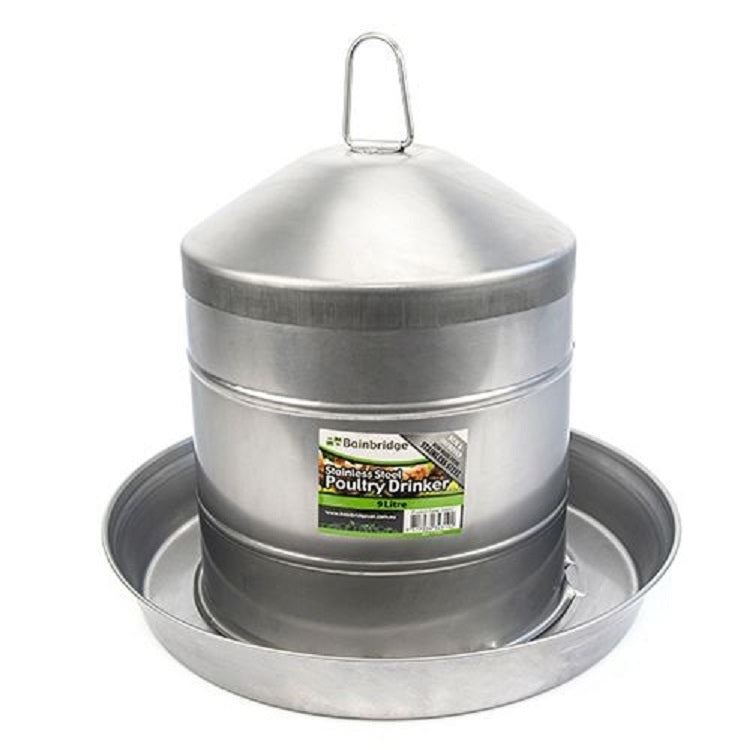 Poultry Drinker Stainless Steel 9l