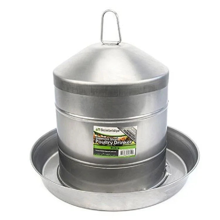 Poultry Drinker Stainless Steel 9l