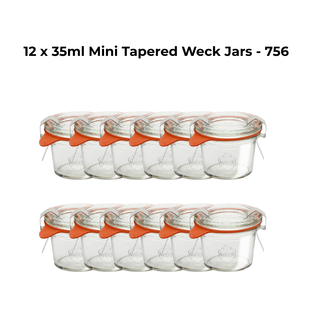12 x 35ml Mini Tapered Weck Jars - 756