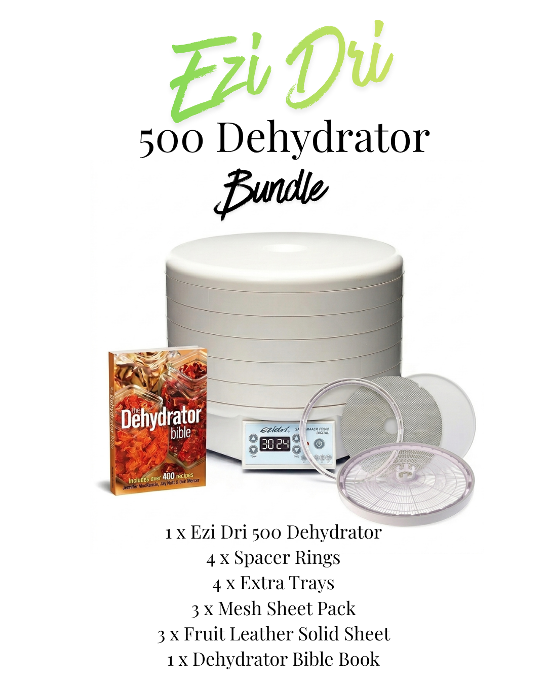 Ezidri Snackmaker FD500 Digital Dehydrator – Ultimate Bundle