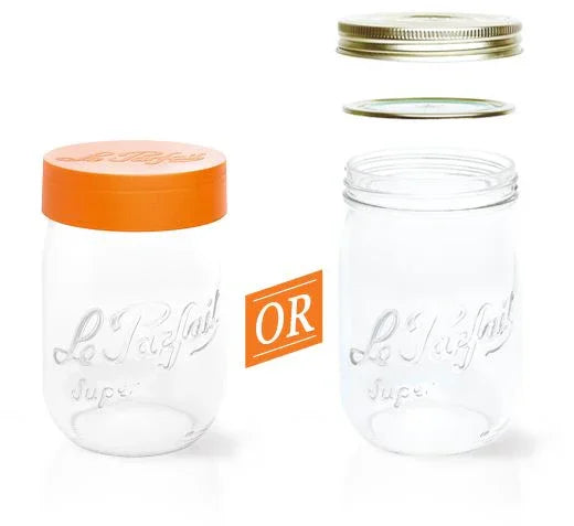 Le Parfait 2000ml (2L) Super Storage Jar with Orange Screwtop Lid (Single)