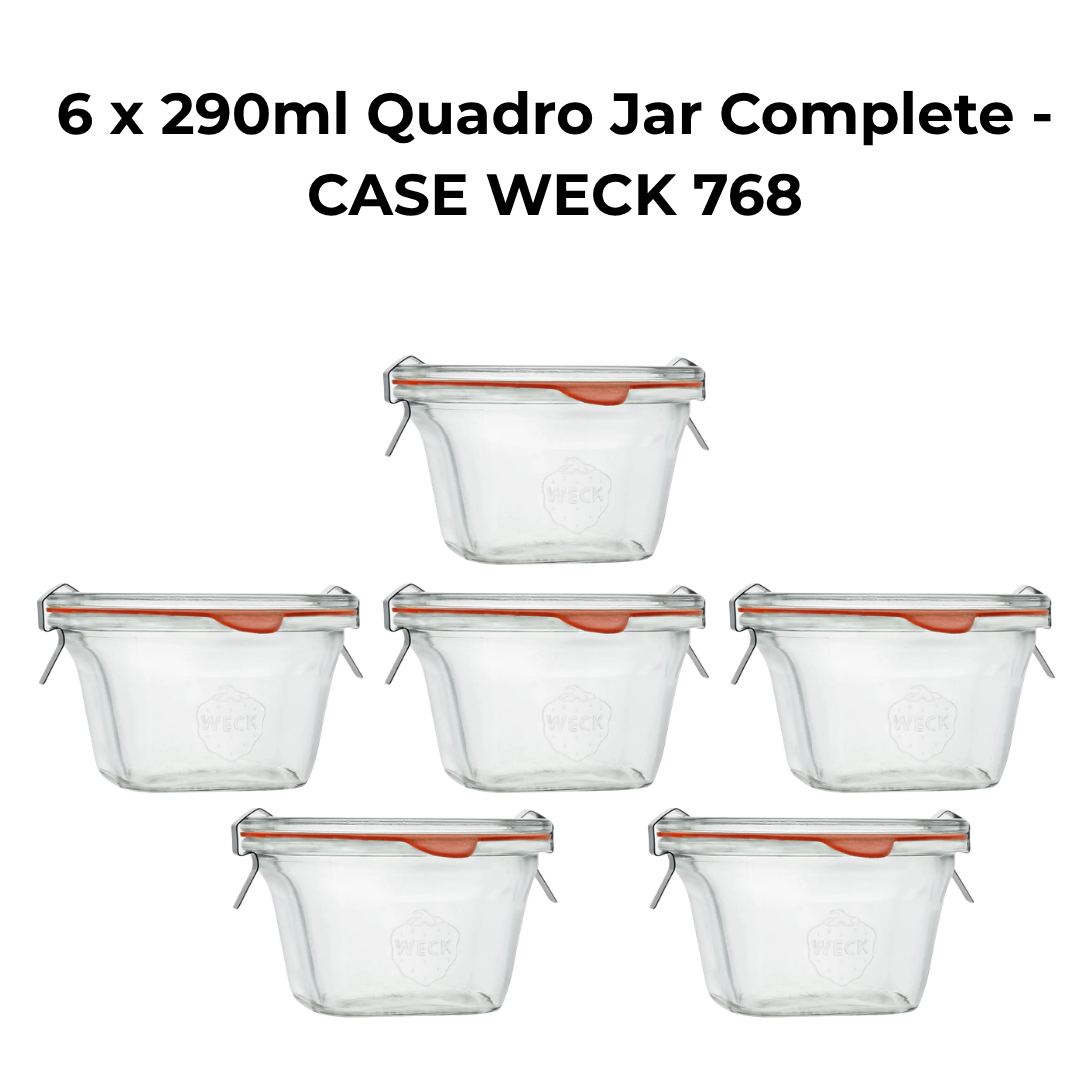 6 x 290ml Quadro Jar Complete - CASE WECK 768