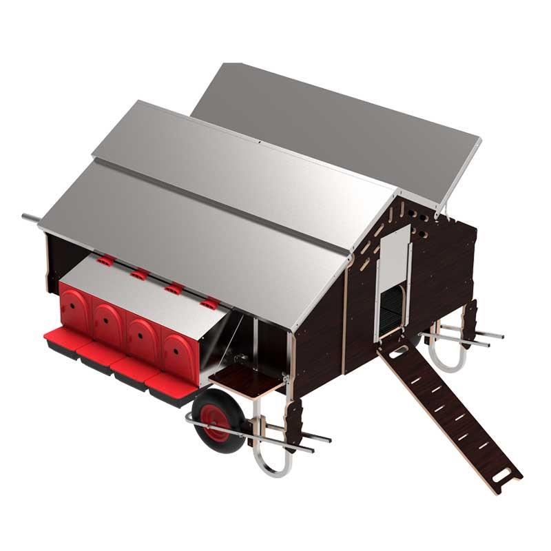 Gallinero móvil: Mobile Chicken Coop 1.5X1.8M + Wheel Kit Free Range