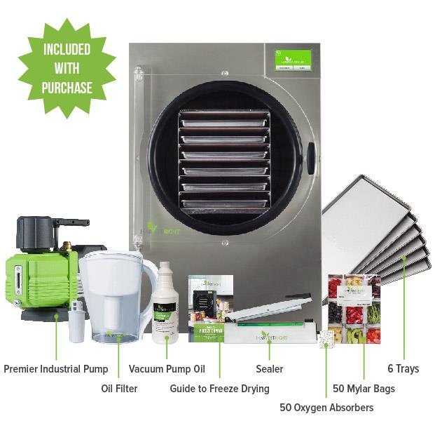 Refurbished Harvest Right PRO Large Home Freeze Dryer – Stainless Steel (6-Tray) with Premier Industrial Pump
