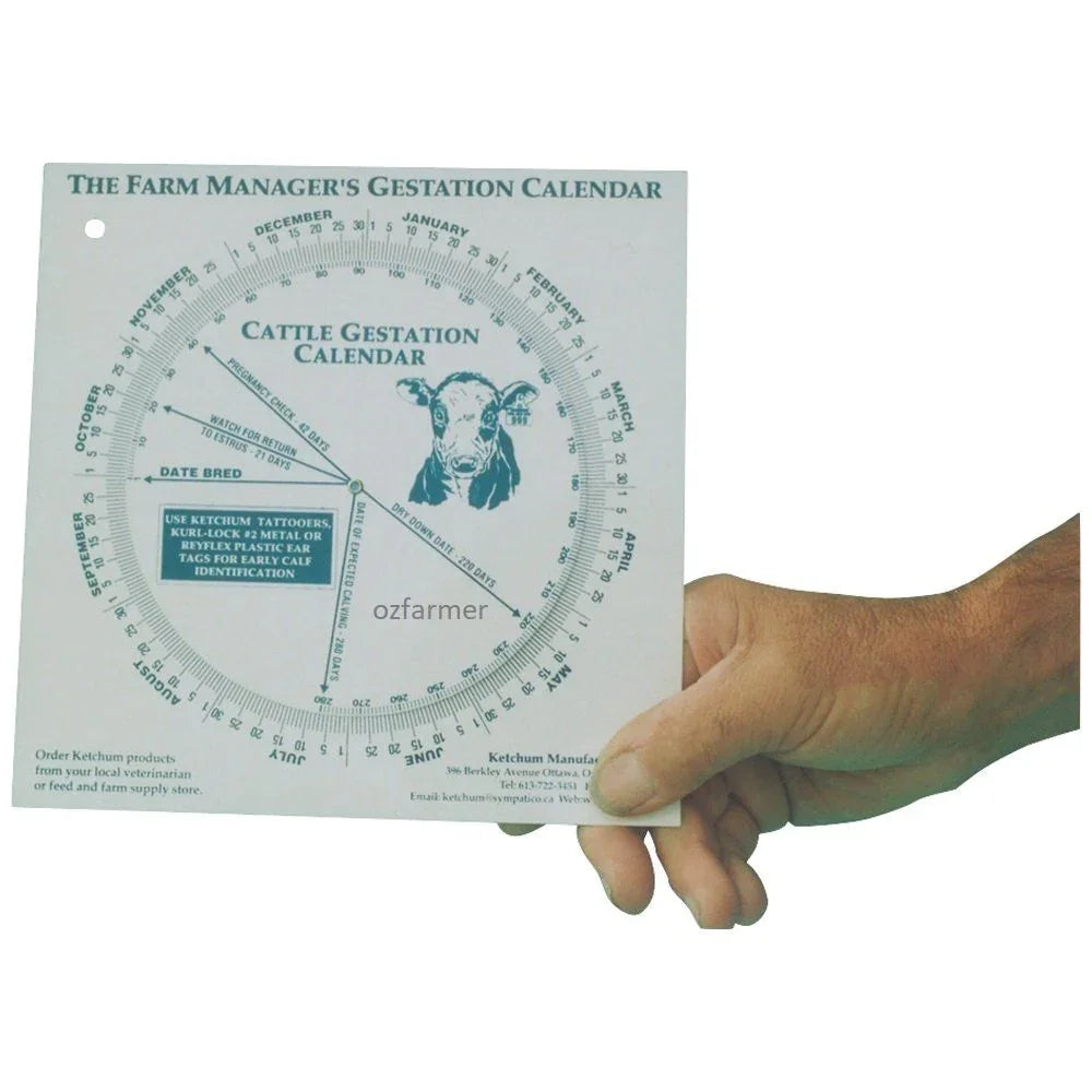 Calving Gestation Calendar Cattle Cows Dairy