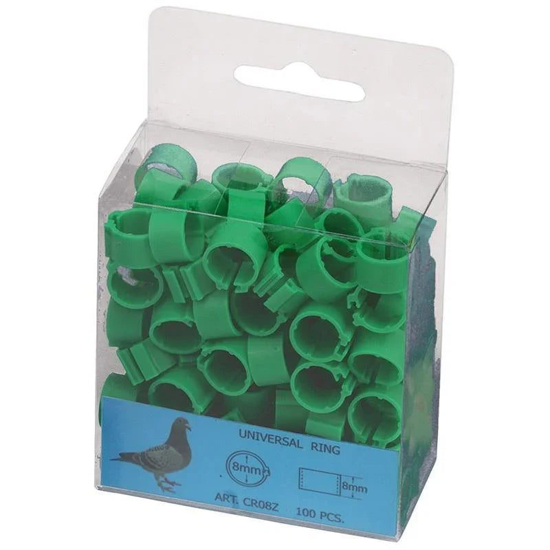 Plastic Pigeon Ring 8MM (100 Units) - Green