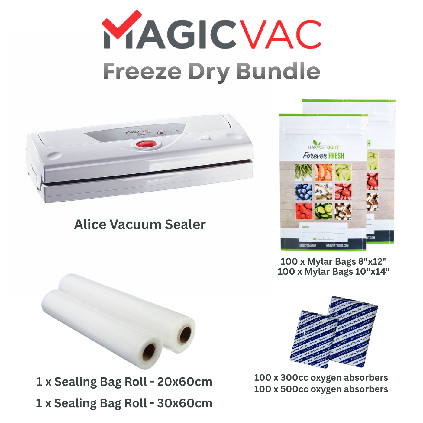 Magic Vac Alice Freeze Dry Sealer Bundle