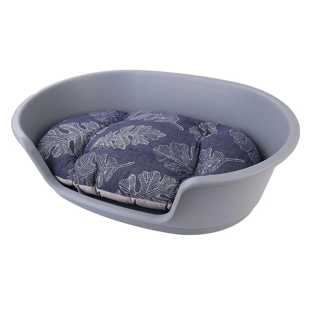 Pet Bed with Cushion - Large / Grey