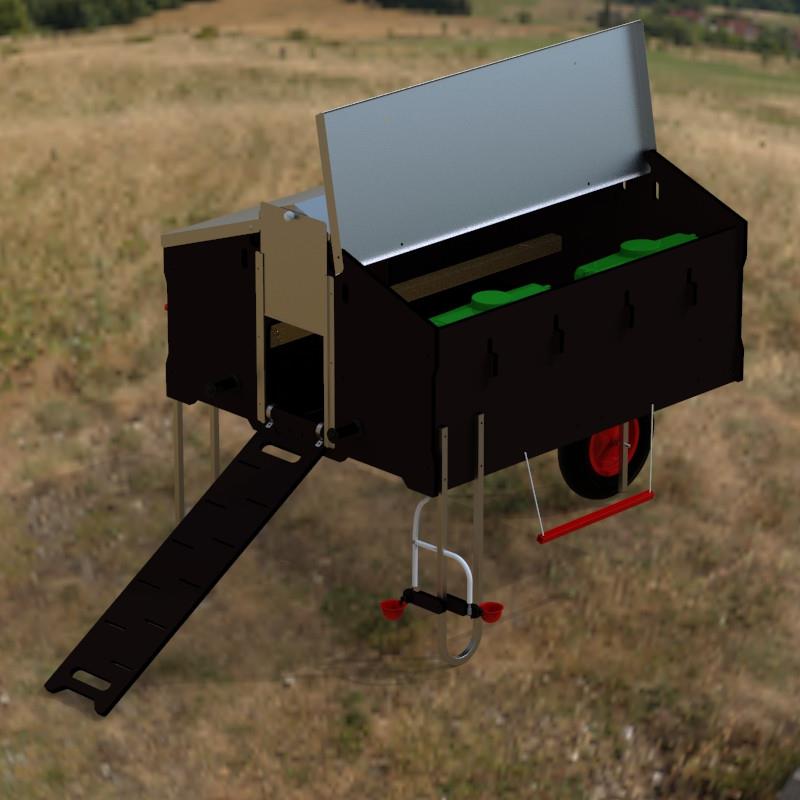 Chicken Caravan "Free-Range" 1X1.2M + Wheel Kit