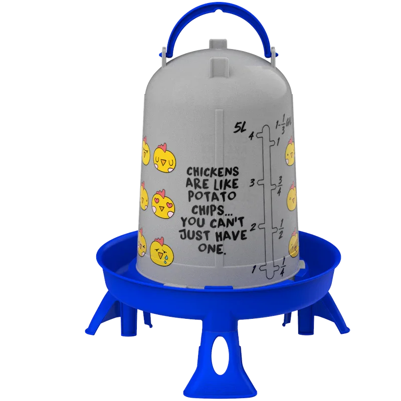Poultry Drinker with Legs "Chips" 5L - Blue