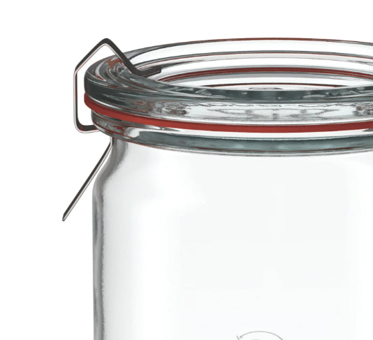 6 X 340ml WECK Cylinder Jar COMPLETE