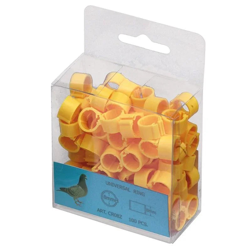 Plastic Pigeon Ring 8MM (100 Units) - Yellow