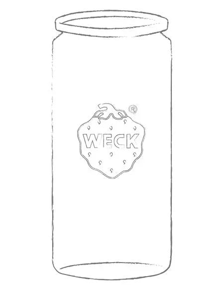 Weck 340ml Cylinder Preserving Jar with White Storage Lid (Single)