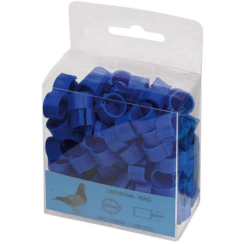 Plastic Pigeon Ring 8MM (100 Units) - Blue