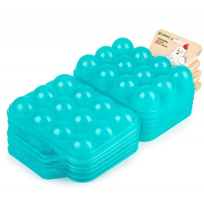 Egg Box With Handle Turquoise Translucent