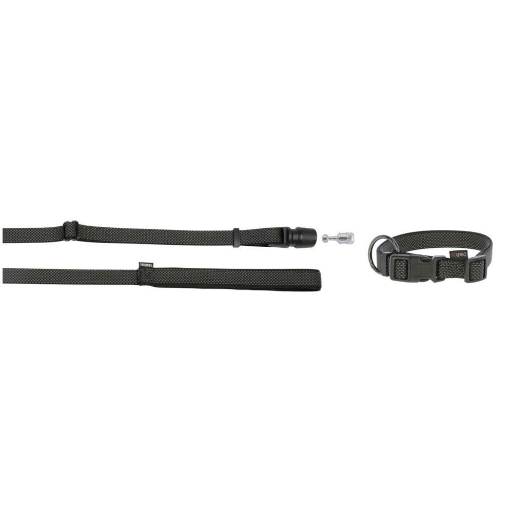 GoLeyGo Dog Leash+Collar cpt Sm Black