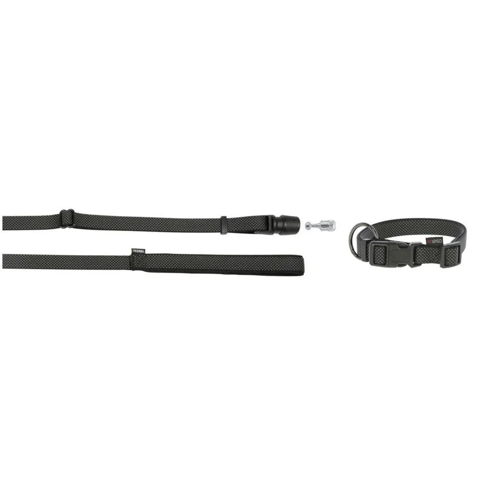 GoLeyGo Dog Leash+Collar cpt Sm Black