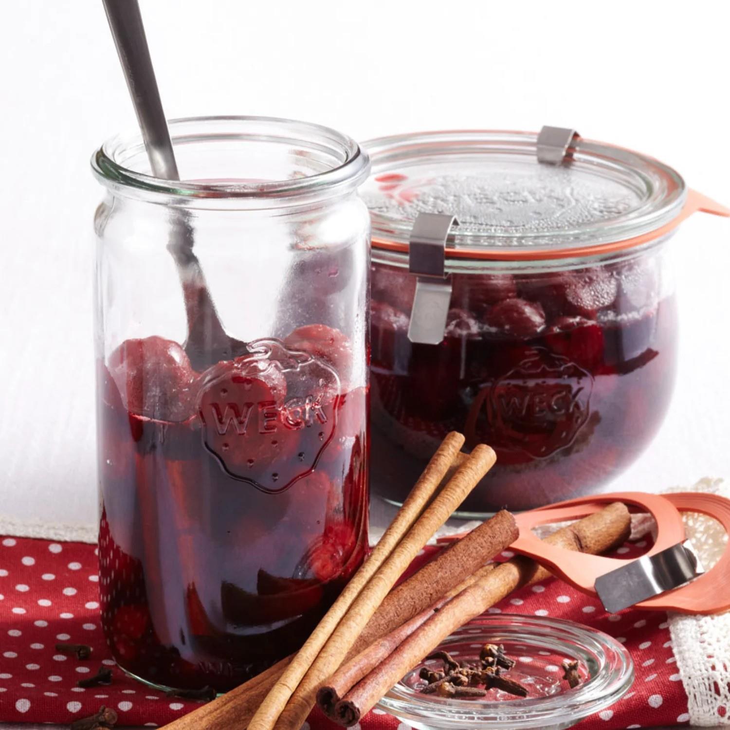 6 X 340ml WECK Cylinder Jar COMPLETE