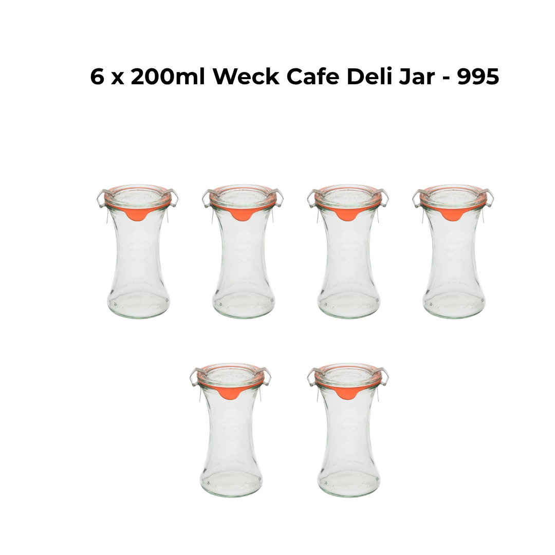 6 x 200ml Weck Cafe Deli Jar - 995
