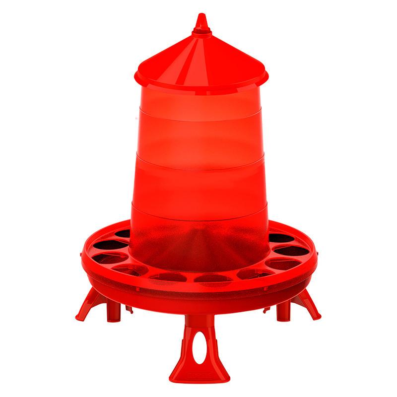 Plastic Poultry Hopper with Legs Red - 16KG