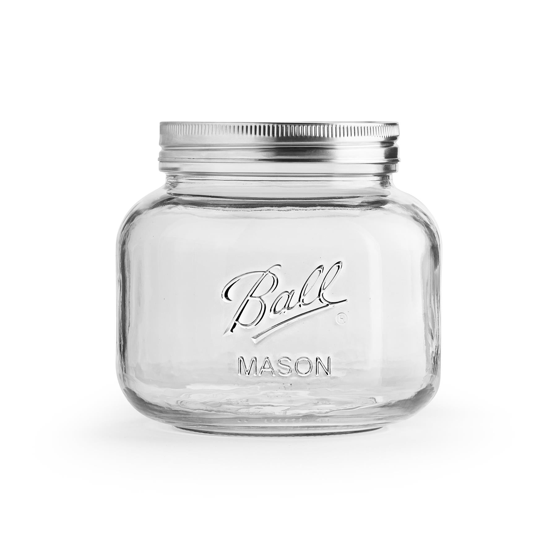 Ball Mason 64oz (1.9L) Half Gallon Regular Mouth Decorative Jar with Lid and Band (Single)