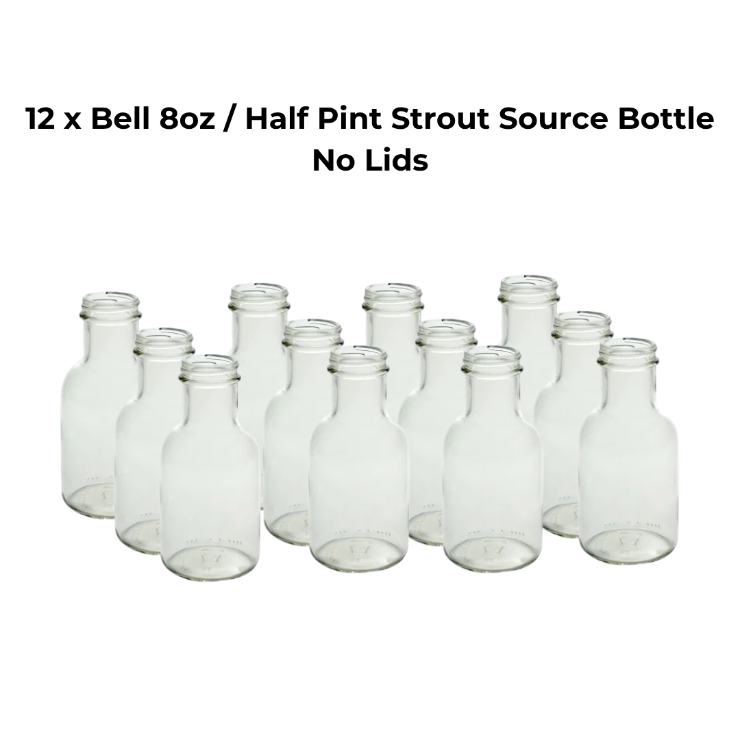 12 x Bell 8oz / Half Pint Stout Sauce Bottle no lid