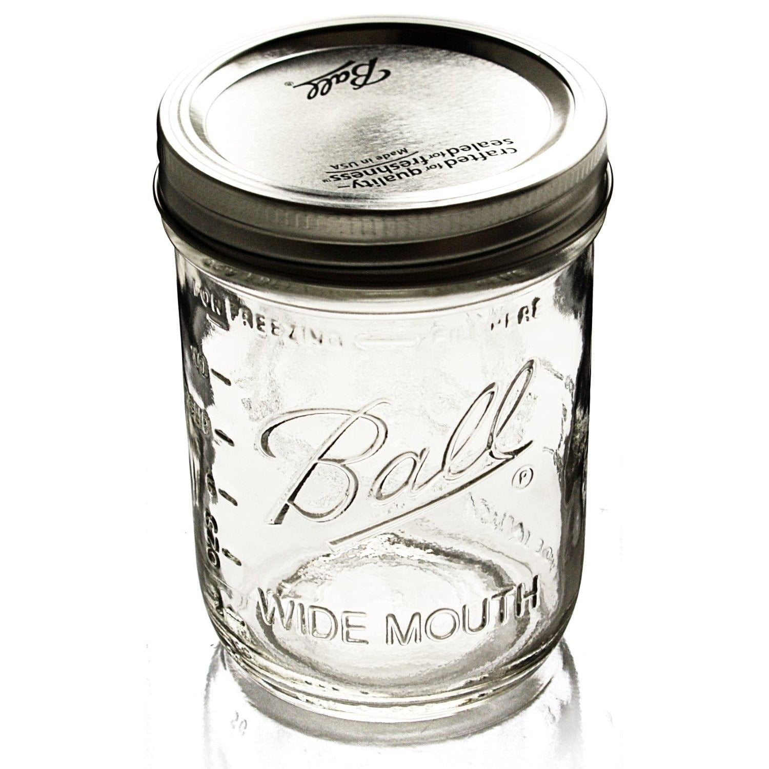 Pint WIDE Mouth Jar SINGLE Ball Mason