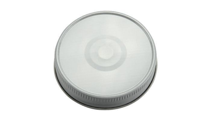 70mm SCREW TOP Lid with Hi-Heat Plastisol and safety button WHITE