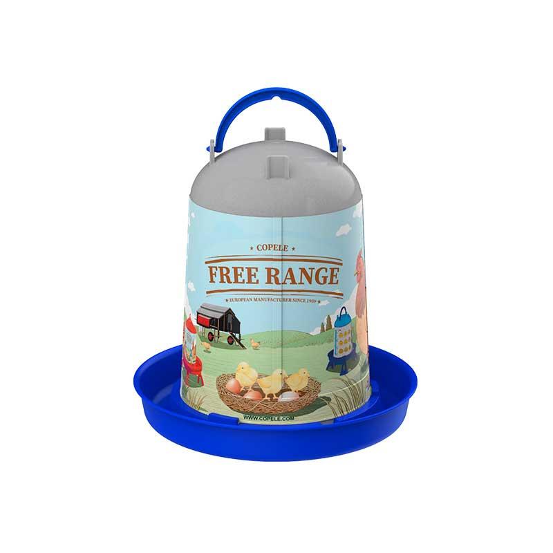 Eco Recycled Poultry Drinker "Free-Range" 5L - Blue