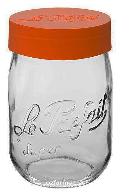 1000ml Le Parfait Storage Jar with Orange Screwtop Lid - OzFarmer