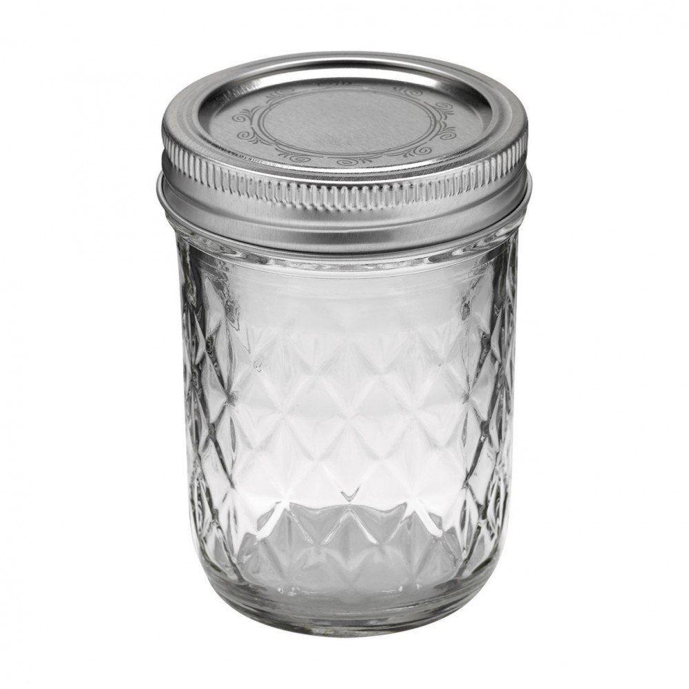 12 x 8oz (240ml) Quilted Jam Jars Ball Mason - OzFarmer