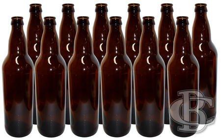 12 x Bottle Glass Amber 750ml Lids not included