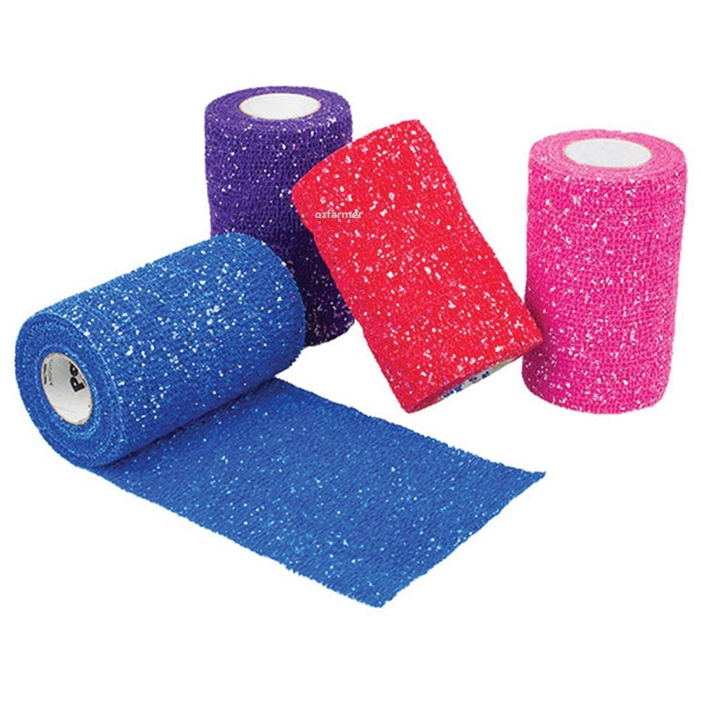 PetFlex Glitter Cohesive Elastic Bandage 10cm wide BLACK