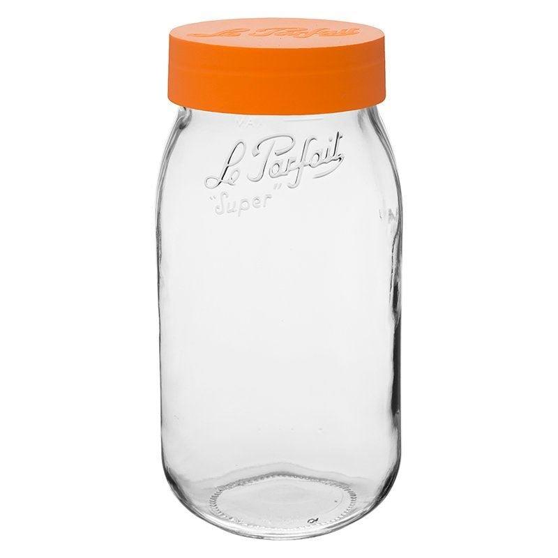 2000ml Le Parfait Storage Jar with Orange Screwtop Lid - OzFarmer