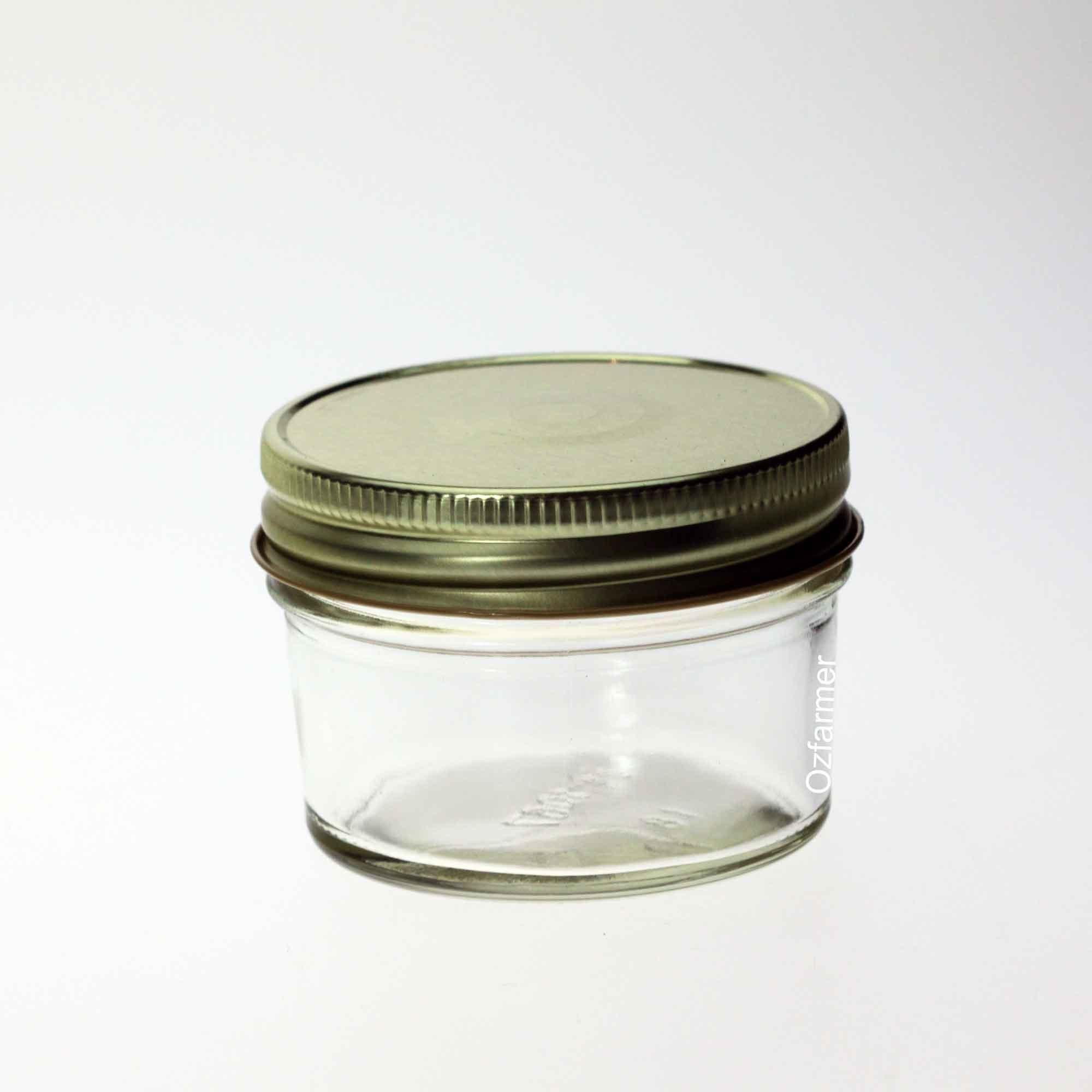 24 x Bell Smooth 120ml / 4oz Jam Jelly Regular Mouth Jars COPPER LIDS (2 cases) - OzFarmer